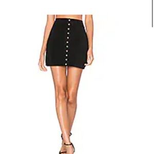 NBD Black Mini Skirt with Gold Buttons